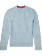 Alex Mill - Pilly Cable-Knit Merino Wool-Blend Sweater - Blue