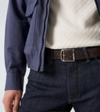 Brioni Braided suede belt