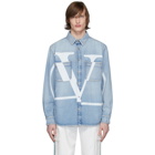 Valentino Blue Denim Logo Shirt