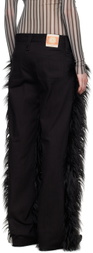 Paula Canovas Del Vas Black Faux-Fur Jeans