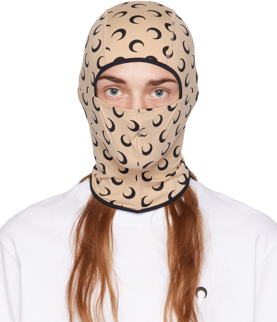 Marine Serre Moon Print Face Mask in Brown