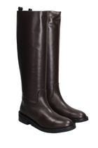 Via Roma 15 Low Heels Boots In Dark Brown Leather