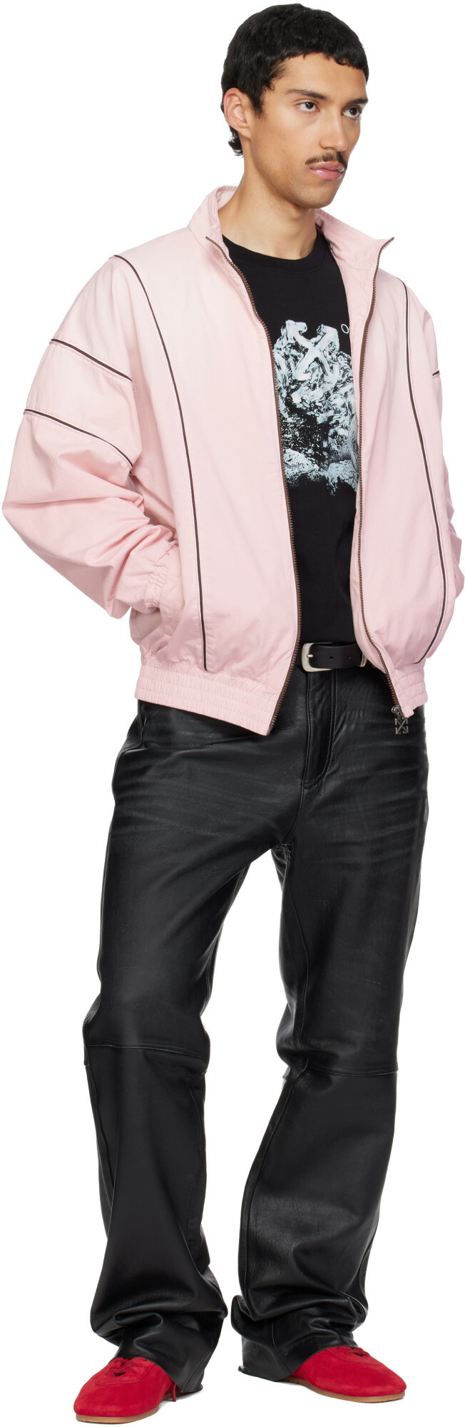 Off-White Pink Relaxed Garment Dyed Track Jacket