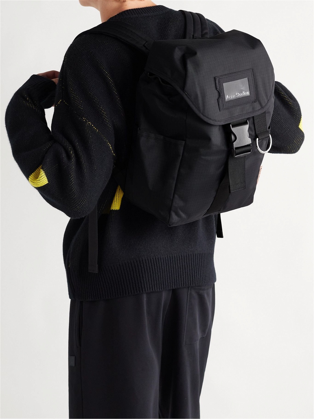 ACNE STUDIOS Suede-Trimmed Ripstop Backpack for Men