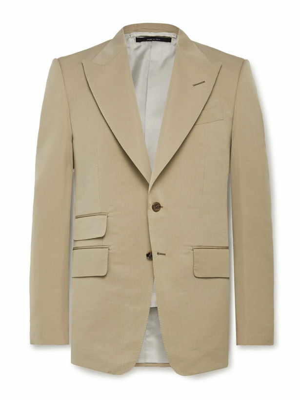 Photo: TOM FORD - Shelton Slim-Fit Cotton and Silk-Blend Suit Jacket - Neutrals