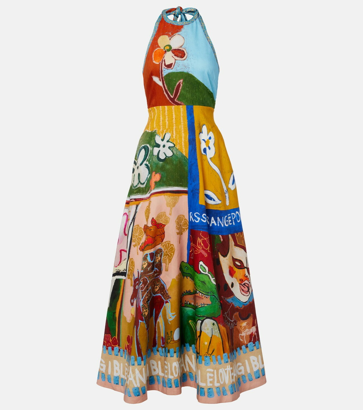 Alémais Mlak printed linen-blend midi dress