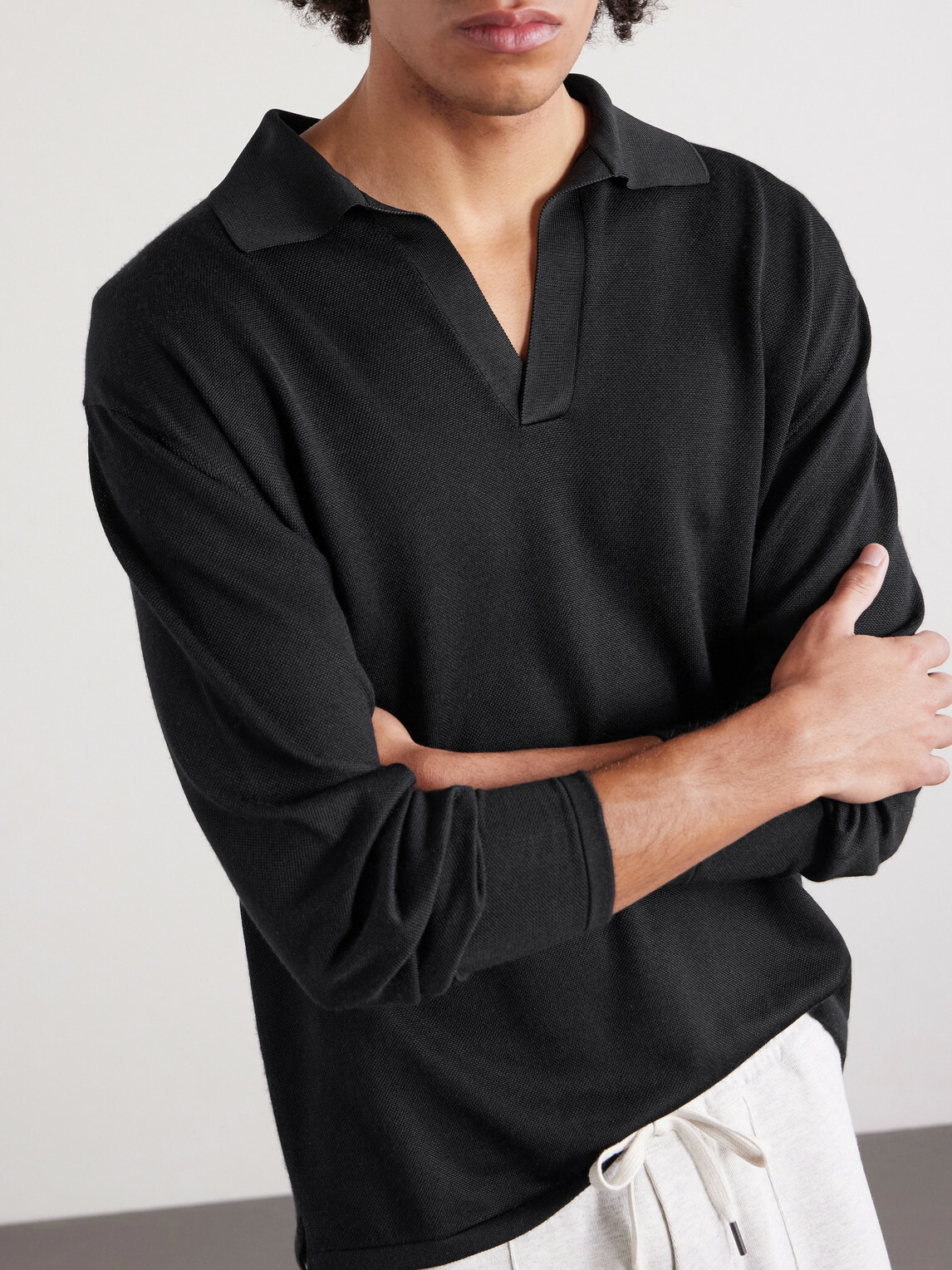 TOM FORD - Cashmere and Silk-Blend Polo Shirt - Black
