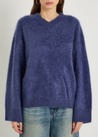 Rag & Bone Jada V-neck Brushed Cashmere Jumper Blue