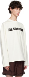 Jil Sander Off-White Printed Logo Long Sleeve T-Shirt