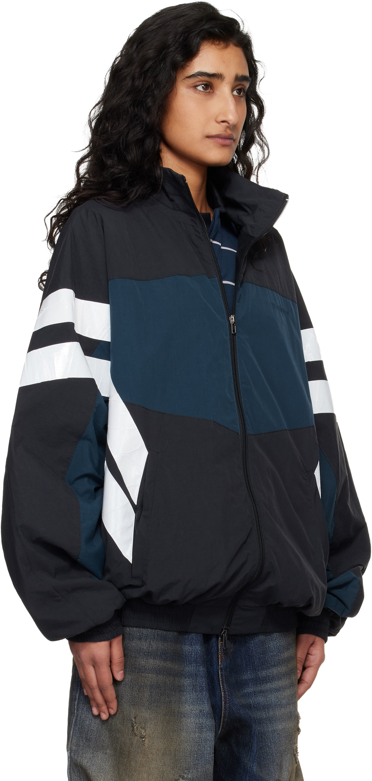 VETEMENTS Black & Navy Taped Track Jacket