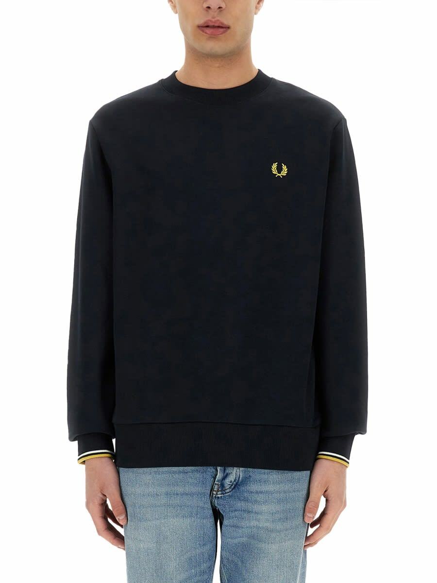 【FRED PERRY】 ★ Collared Sweatshirt ★ Black Fred Perry Collared Sweatshirt Black Sweatshirts Fred Perry