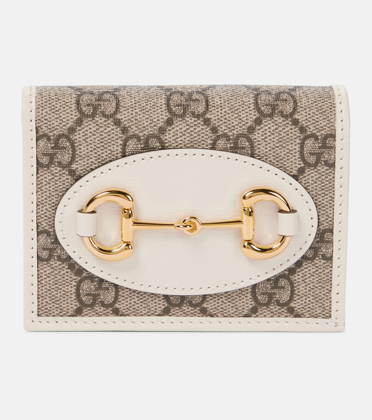 GUCCI(グッチ)正規品/関税送料込み Horsebit 1955 Mini Wallet Gucci Horsebit 1955 mini bag in beige and white GG Supreme