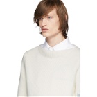 Thom Browne Off-White Intarsia 4-Bar Sweater