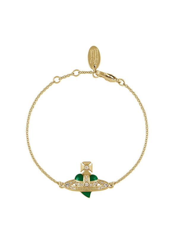 Photo: Vivienne Westwood New Diamante Heart Bracelet - Green - One Size