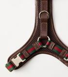 Gucci XS GG canvas leather-trimmed dog harness