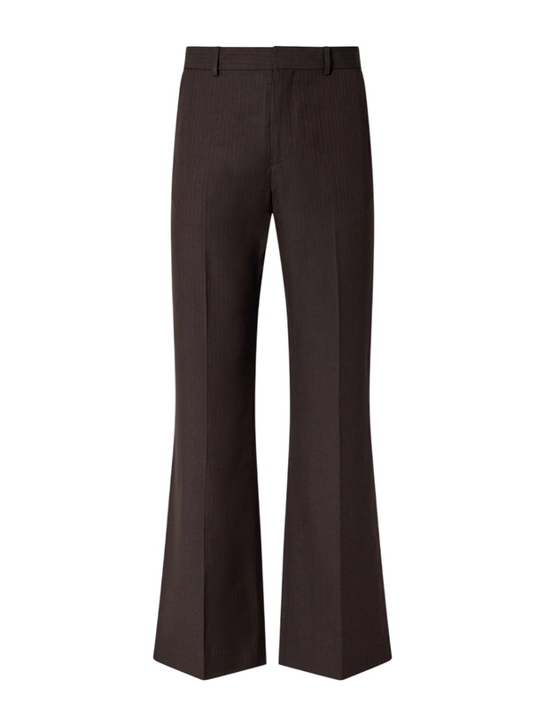 Photo: Acne Studios - Straight-Leg Herringbone Trousers - Brown