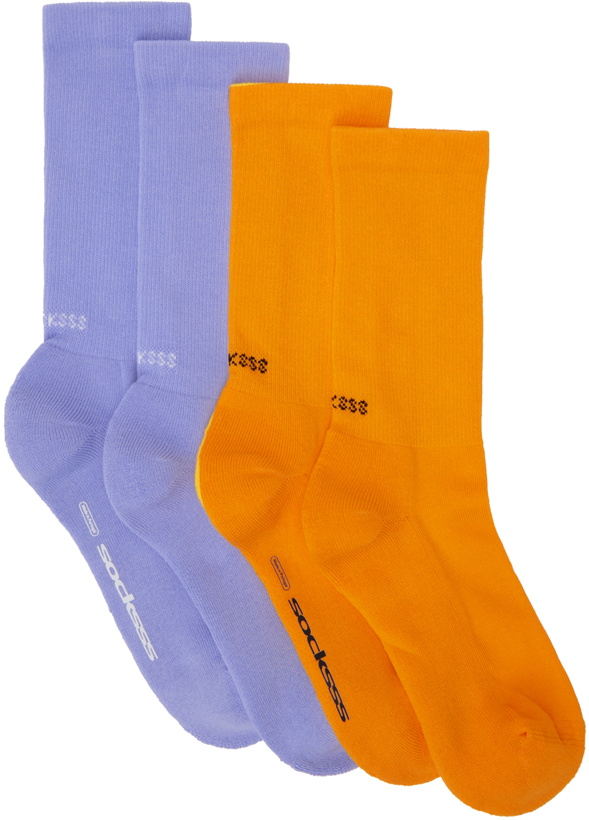 Photo: SOCKSSS Two-Pack Blue & Orange Socks