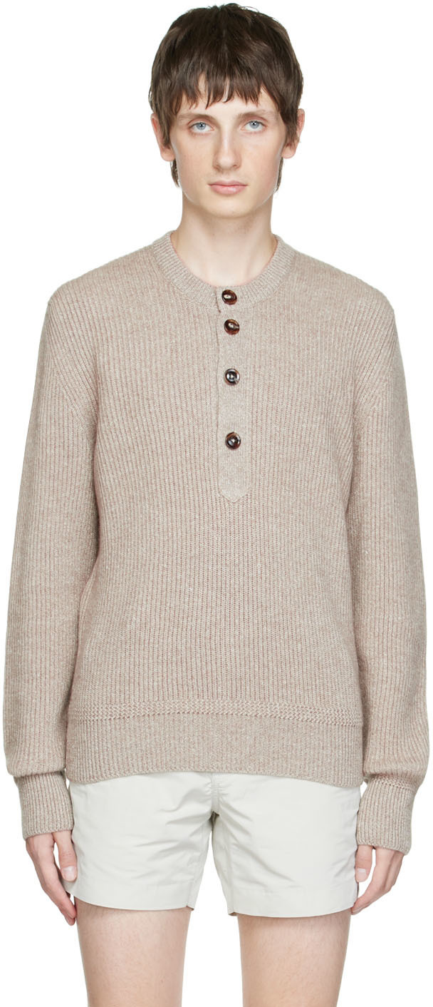 TOM FORD Beige Cashmere Henley TOM FORD