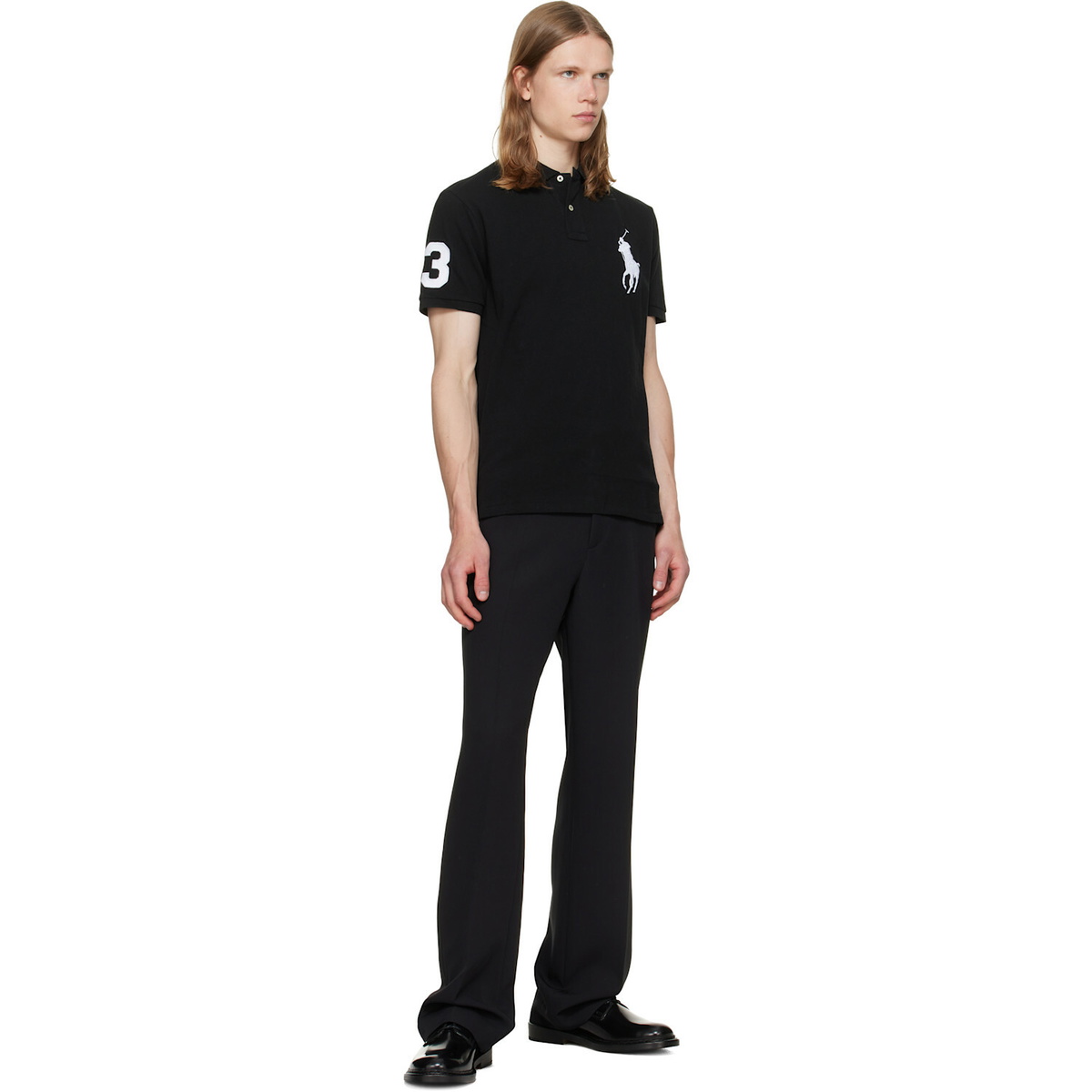 Polo Ralph Lauren Black Big Pony Mesh Polo
