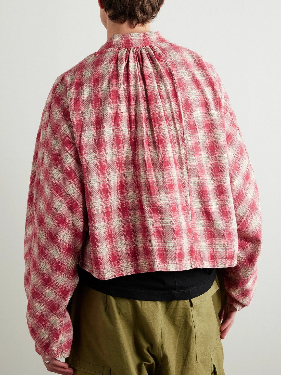 RRR123 - Materia Nazarene Oversized Printed Checked Cotton