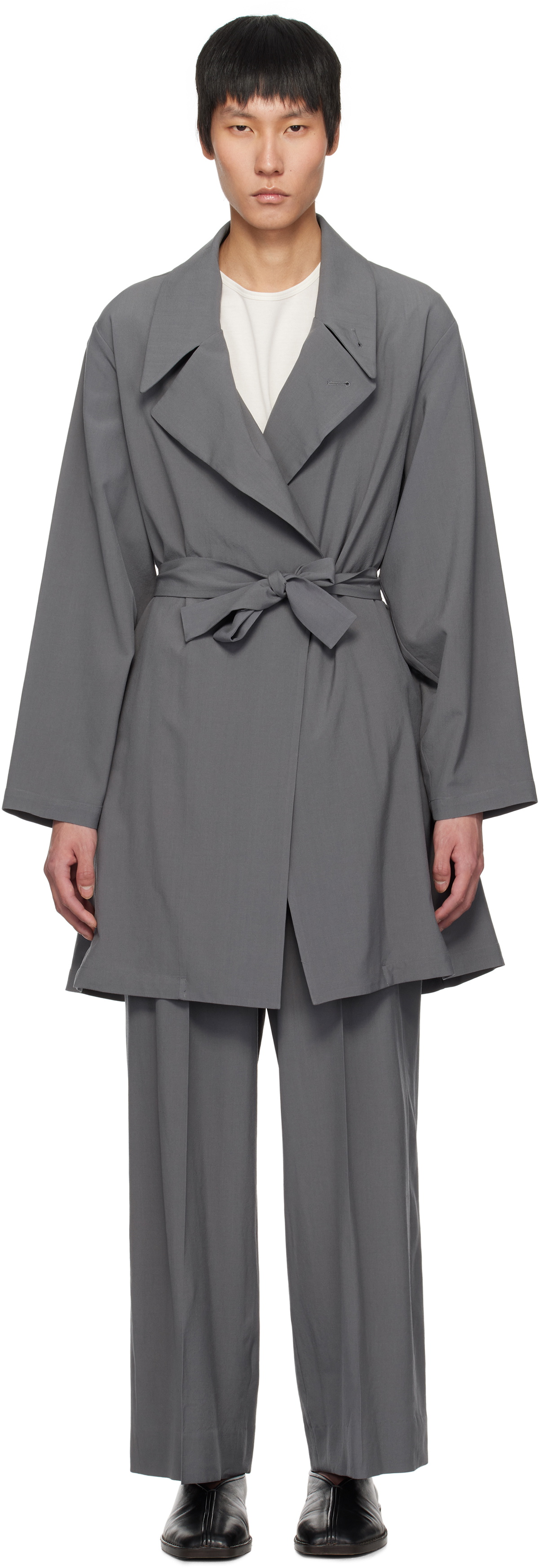 YOKE Gray Fine Wool Coat