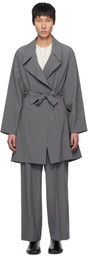 YOKE Gray Fine Wool Coat