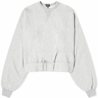 R13 Women's Jumbo Cropped Crewneck in Heather Grey