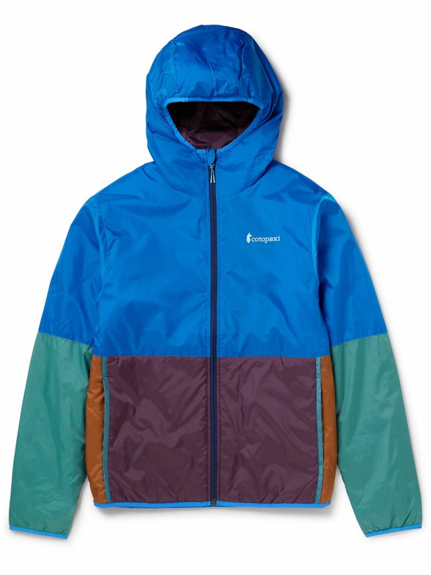 Photo: Cotopaxi - Teca Cálido Reversible Colour-Block Padded Shell Hooded Jacket - Blue