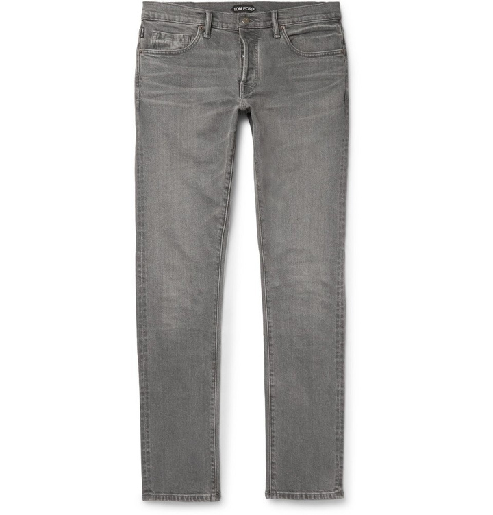 Photo: TOM FORD - Slim-Fit Selvedge Denim Jeans - Gray