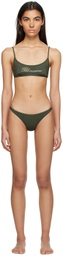 Blumarine Green Rhinestone Bikini