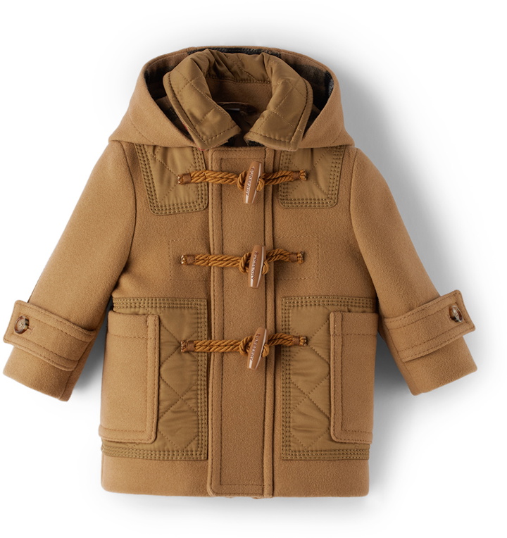 Photo: Burberry Baby Brown Wool Diamond Quilted Duffle Coat