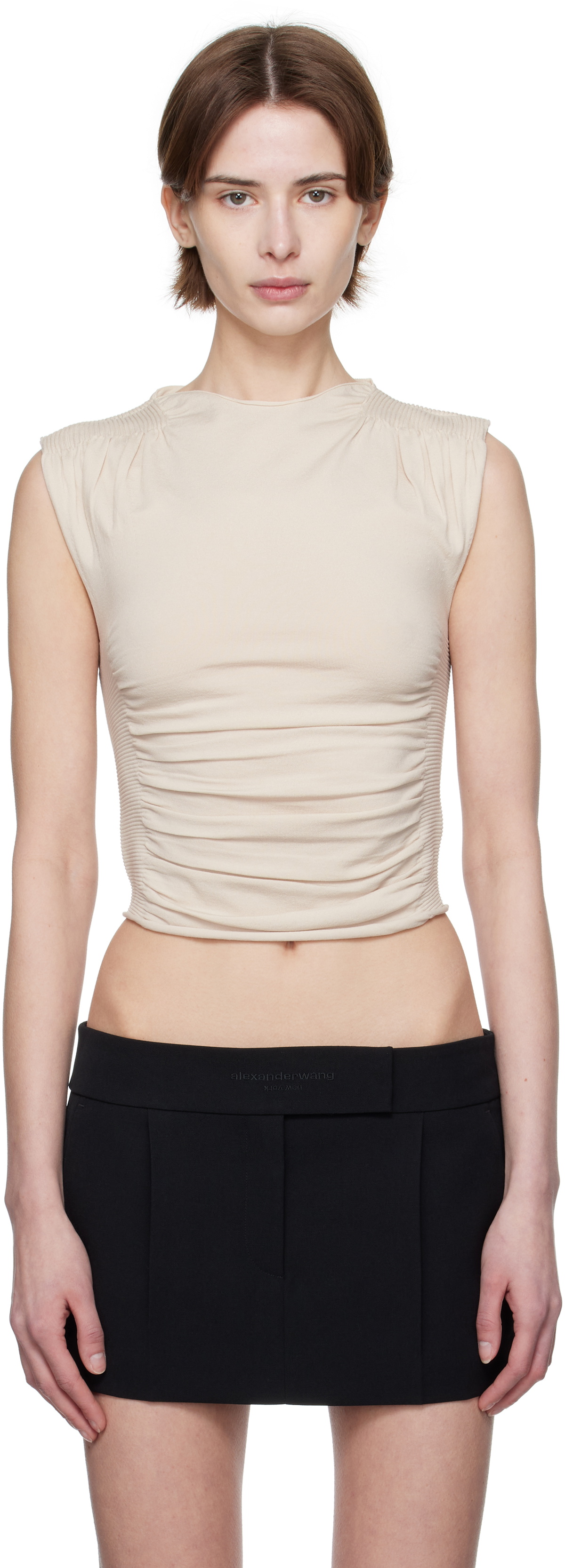 シャツ+ブラウス(半袖+袖なし) Alexander Wang - MELT THE LADY open corset blouse Alexander Wang Crystal Halter Off-the-Shoulder Cotton Shirt