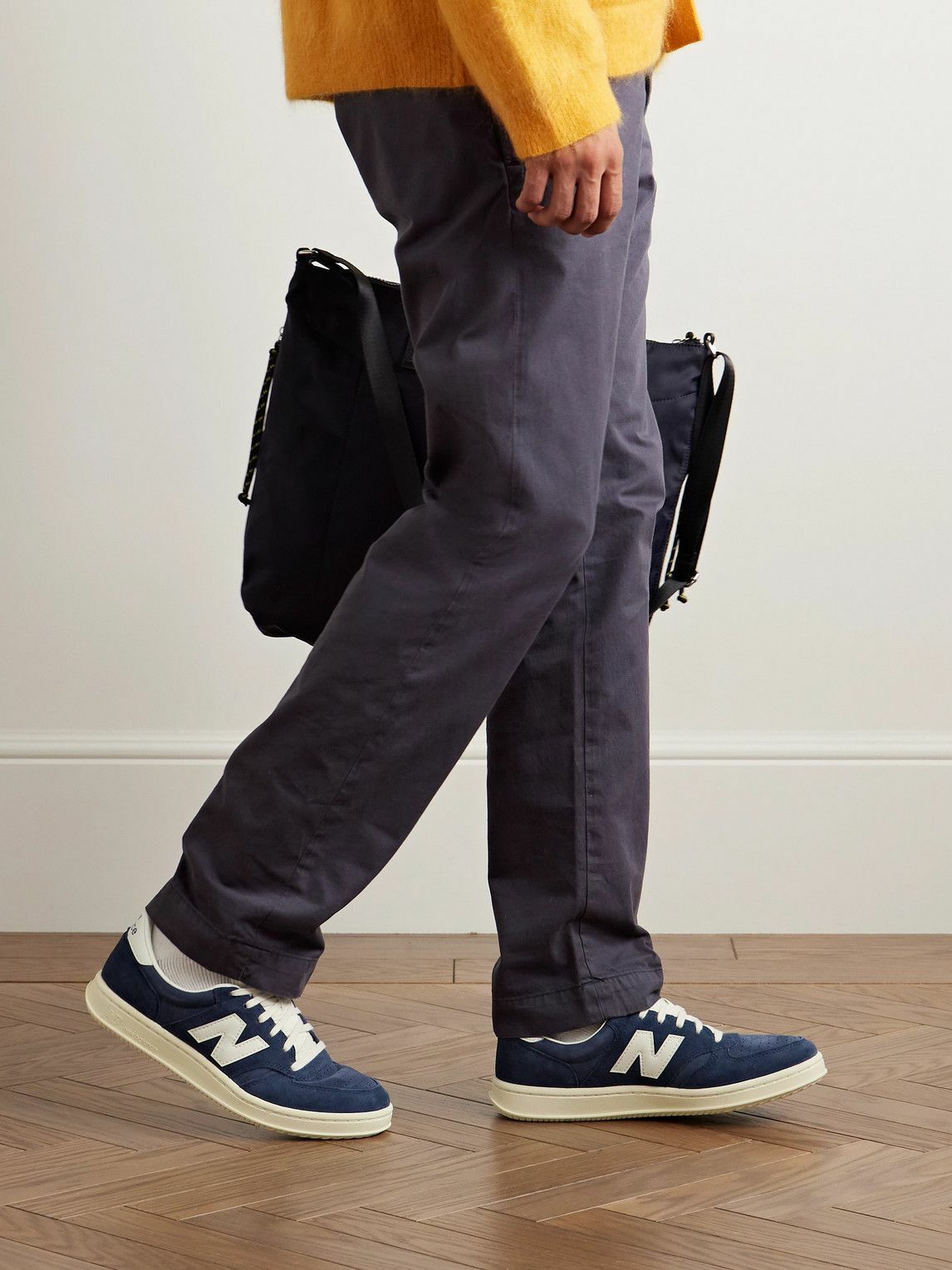 New Balance - CT500 Leather-Trimmed Suede and Nubuck Sneakers - Blue