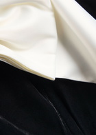 Sister Jane Kelly Bow-appliquéd Velvet Midi Dress Black And White
