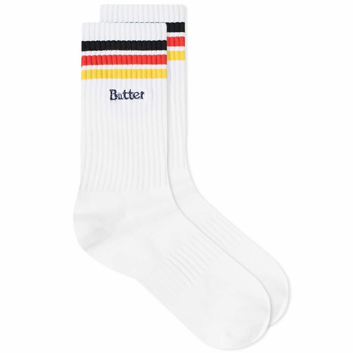 Photo: Butter Goods Men's Stripe Socks in White