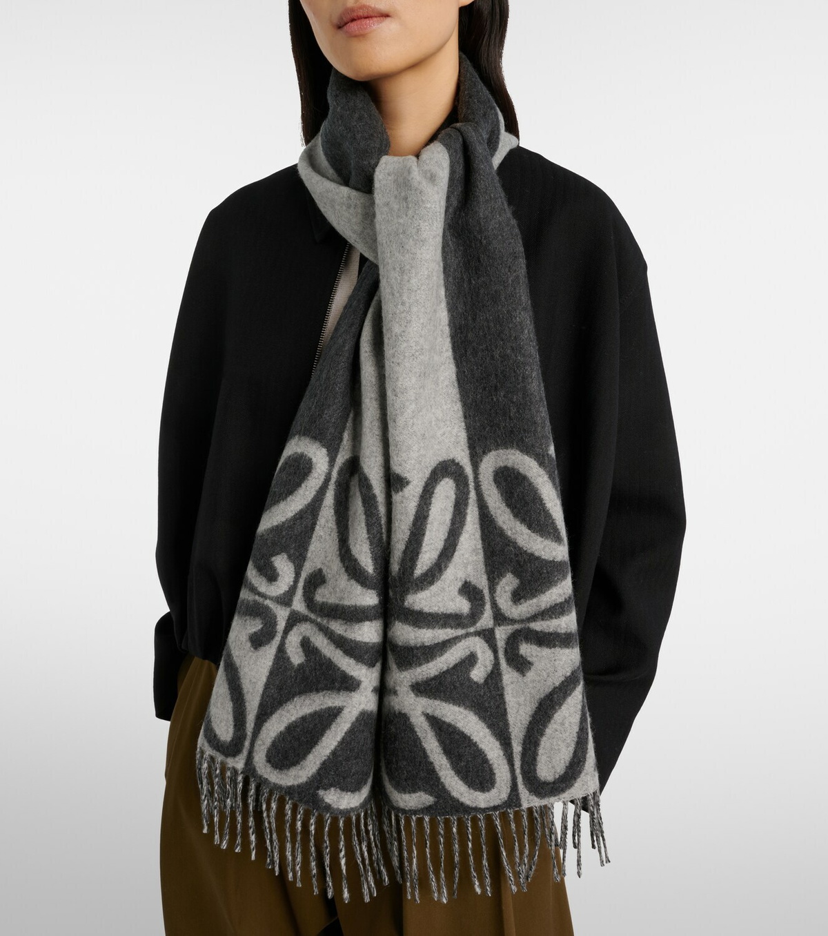 Loewe Anagram wool and cashmere scarf