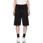 Dolce and Gabbana Black Red Stripe Sweat Shorts