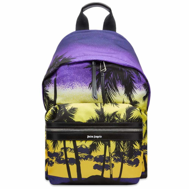 Photo: Palm Angels Men's Palm Sunset Backpack in Purple/Black