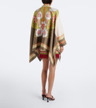 La DoubleJ Printed fringe-trimmed silk miniskirt