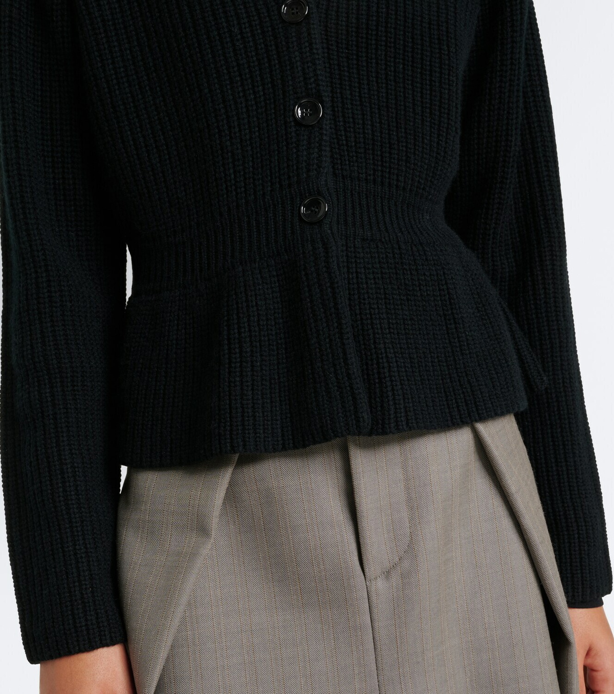 Jardin des Orangers Peplum wool and cashmere cardigan