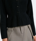 Jardin des Orangers Peplum wool and cashmere cardigan