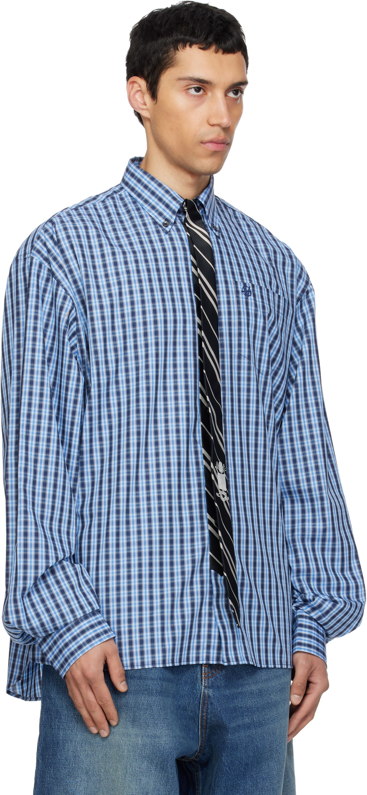 VETEMENTS Blue & Navy Tie Classic Shirt