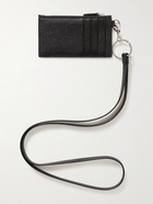 Balenciaga - Logo-Print Full-Grain Leather Cardholder with Lanyard