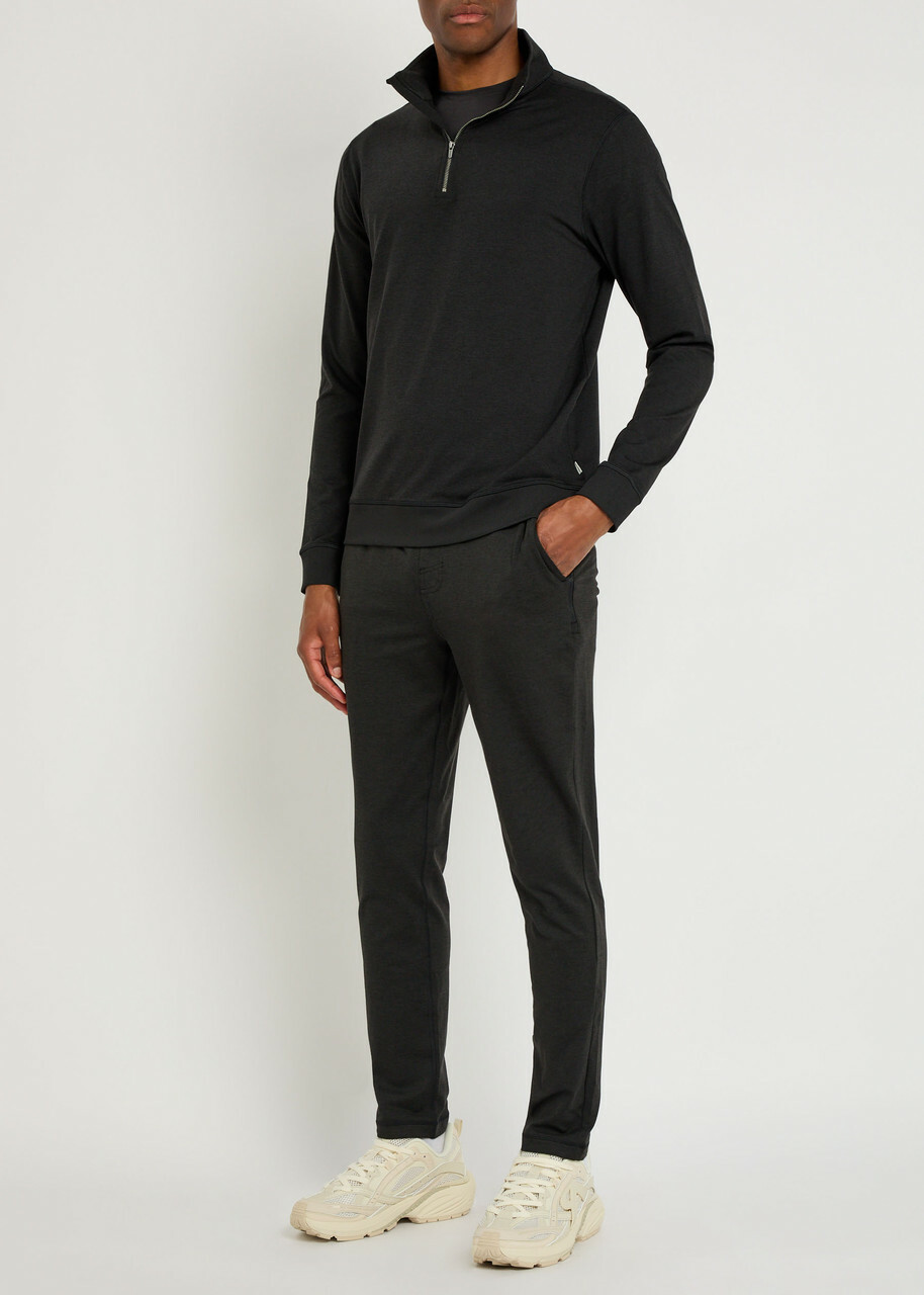 Vuori Coronado 1/2 Zip Stretch-jersey Sweatshirt Black