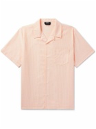 A.P.C. - Lloyd Convertible-Collar Striped Organic Cotton Shirt - Orange