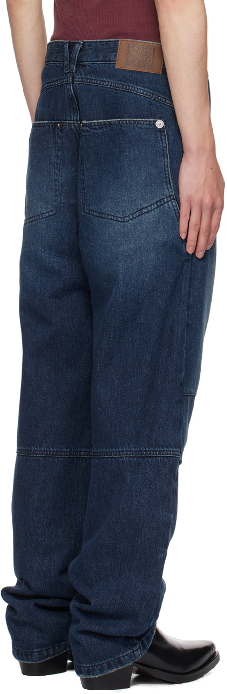 lesugiatelier Navy Knee Tuck Jeans
