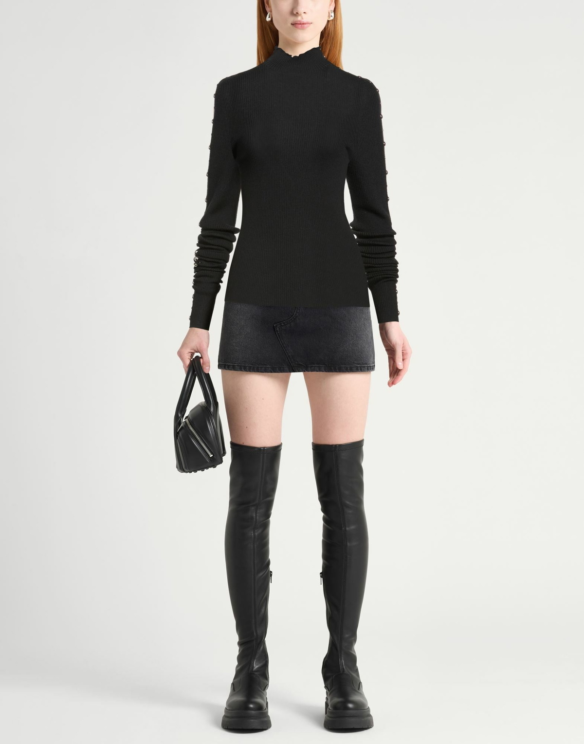 Laneus Womens Turtleneck in Black