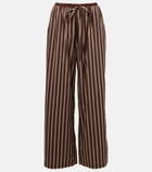 Jacques Wei Striped cotton-blend wide-leg pants