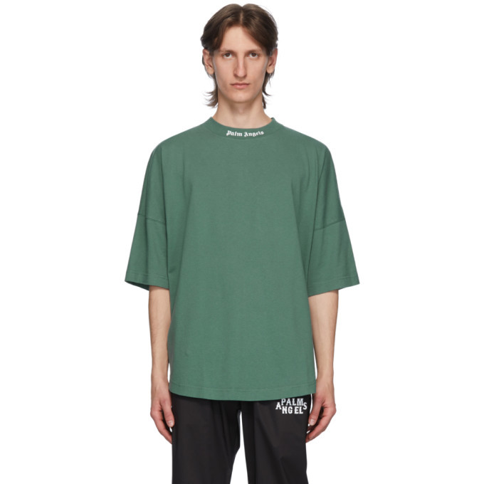 Photo: Palm Angels Green Classic Logo T-Shirt