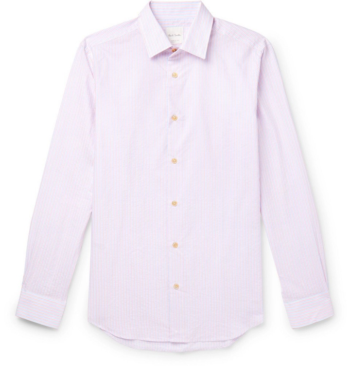 Photo: Paul Smith - Soho Slim-Fit Striped Cotton-Poplin Shirt - Pink